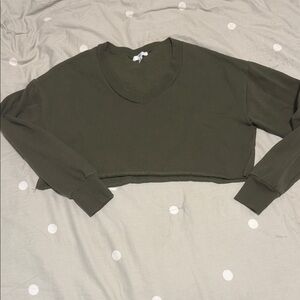 BP Olive V-Neck Crop Top